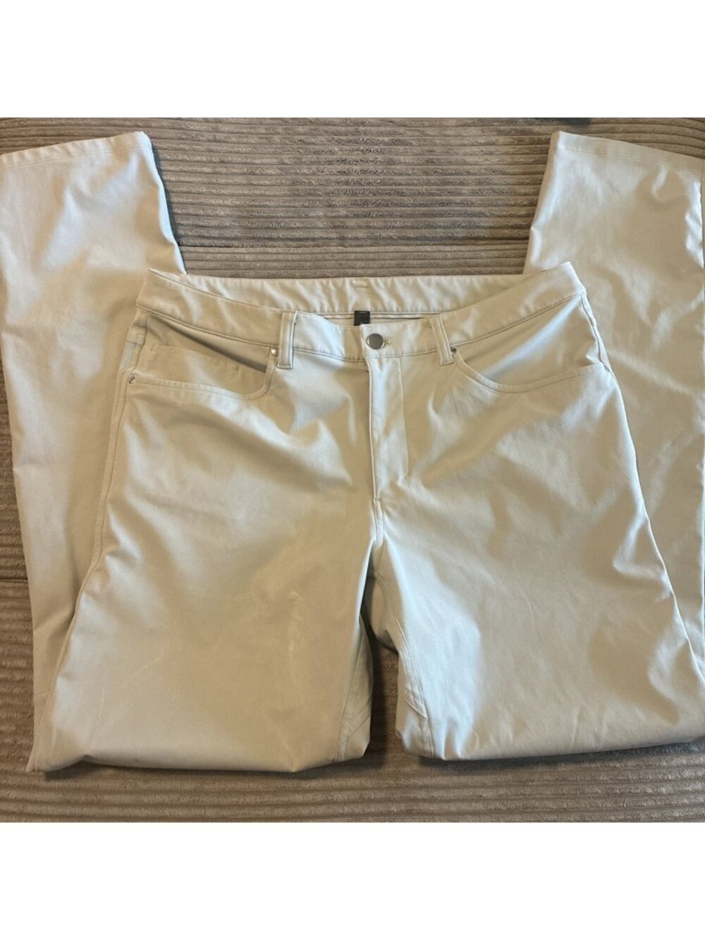 Lululemon Men’s ABC Slim Fit 5 Pocket Pants 34 Beige Performance Warpstreme